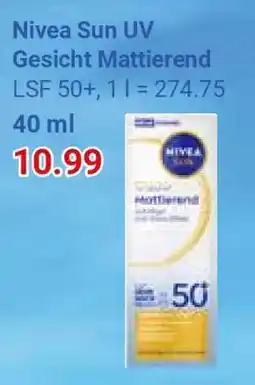 Globus Nivea Sun UV Gesicht Mattierend Angebot