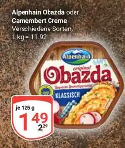 Globus Alpenhain Obazda oder Camembert Creme Angebot