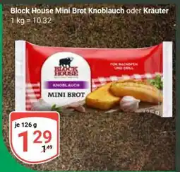 Globus BLOCK HOUSE Mini Brot Knoblauch Angebot