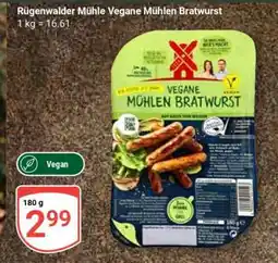 Globus Rügenwalder Mühle Vegane Mühlen Bratwurst Angebot