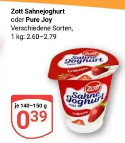 Globus Zott Sahnejoghurt oder Pure Joy Angebot