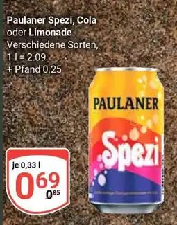 Globus Paulaner Spezi, Cola oder Limonade Angebot