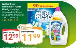 Globus Weißer Riese Waschmittel Pulver, Flüssig oder Caps Angebot