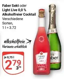 Globus Faber Sekt oder Light Live 0,0 % Alkoholfreier Cocktail Angebot