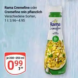 Globus Rama Cremefine oder Cremefine rein pflanzlich Angebot