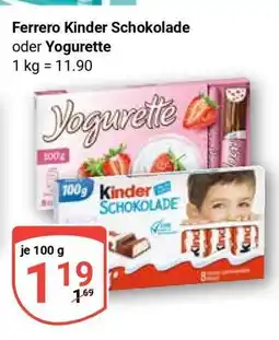 Globus Ferrero Kinder Schokolade oder Yogurette Angebot