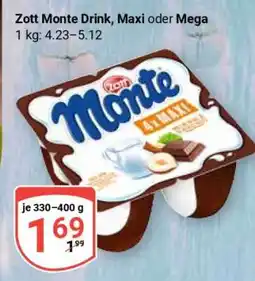 Globus Zott Monte Drink, Maxi oder Mega Angebot