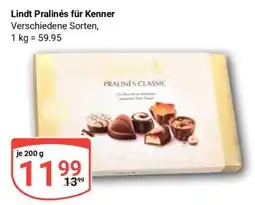 Globus Lindt Pralinés für Kenner Angebot