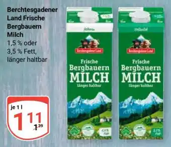 Globus Berchtesgadener Land Frische Bergbauern-Milch Angebot