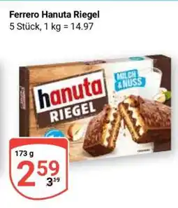 Globus Ferrero Hanuta Riegel Angebot