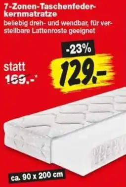 Repo Markt 7-Zonen-Taschenfederkernmatratze Angebot