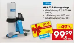 Netto Marken-Discount Güde GAA 65.1 Absauganlage Angebot