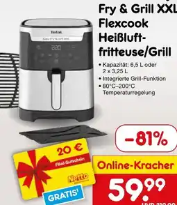 Netto Marken-Discount Tefal EY801D Easy Fry & Grill XXL Flexcook Heißluftfritteuse/Grill Angebot