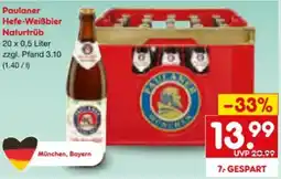 Netto Marken-Discount Paulaner Hefe-Weißbier Naturtrüb Angebot