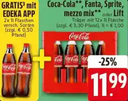 Edeka Coca-Cola, Fanta, Sprite, mezzo mix oder Lift Angebot