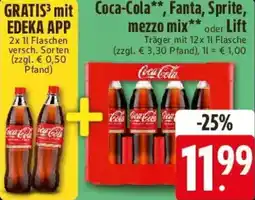 E-Center Coca-Cola, Fanta, Sprite, mezzo mix oder Lift Angebot