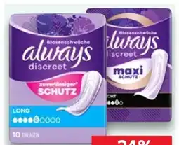 Kaufland Always Discreet Hygieneeinlagen Angebot