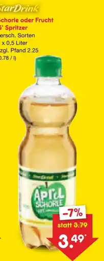 Netto Marken-Discount Stardrink apfel schorle oder frucht spritzer Angebot