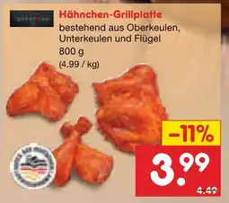Netto Marken-Discount Hähnchen-grillplatte Angebot