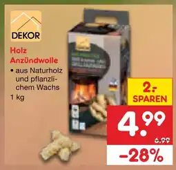 Netto Marken-Discount Dekor holz anzündwolle Angebot