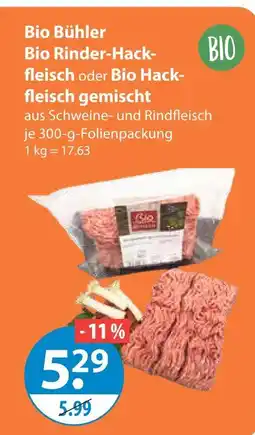 V Markt Bio bühler bio rinder-hackfleisch Angebot