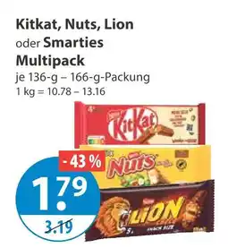 V Markt Kitkat kitkat, nuts, lion oder smarties multipack Angebot