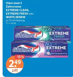 V Markt Odol-med 3 zahncreme white renew extreme fresh oder white renew Angebot