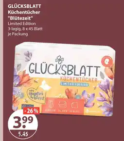 V Markt Glücksblatt küchentücher blütezeit Angebot