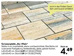 BayWa Bau & Garten Terrassenplatte „No. 1 Plain" Angebot