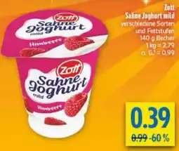 diska Zott Sahne Joghurt mild Angebot