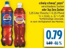 diska schwip schwap, pepsi oder 7up Zero Zucker Angebot