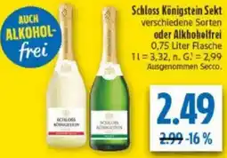 diska Schloss Königstein Sekt oder Alkhoholfrei Angebot