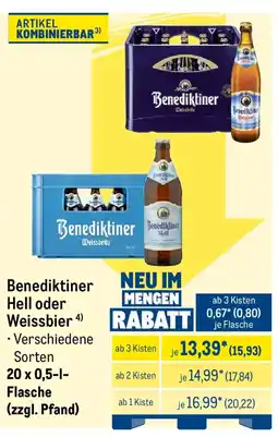 METRO Benediktiner Hell oder Weissbier Angebot
