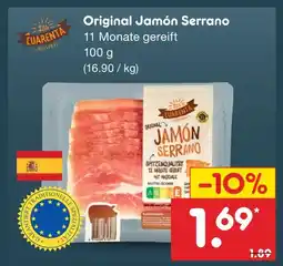 Netto Marken-Discount Los cuarenta original jamón serrano Angebot