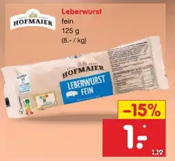 Netto Marken-Discount Hofmaier leberwurst fein Angebot