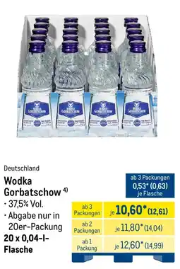 METRO Wodka Gorbatschow Angebot