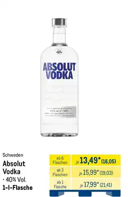 METRO Absolut Vodka Angebot