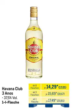 METRO Havana Club 3 Anos Angebot