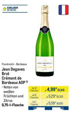 METRO Jean Degaves Brut Crémant de Bordeaux AOP Angebot