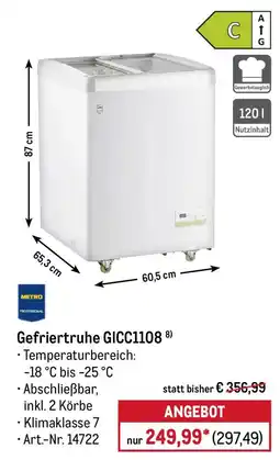 METRO METRO PROFESSIONAL Gefriertruhe GICC1108 Angebot