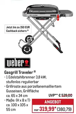 METRO weber Gasgrill Traveler Angebot