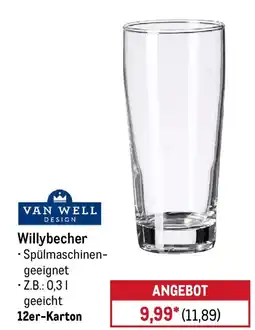 METRO VAN WELL DESIGN Willybecher Angebot