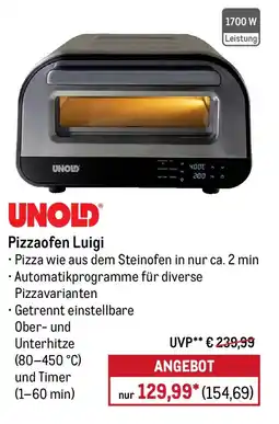METRO UNOLD Pizzaofen Luigi Angebot