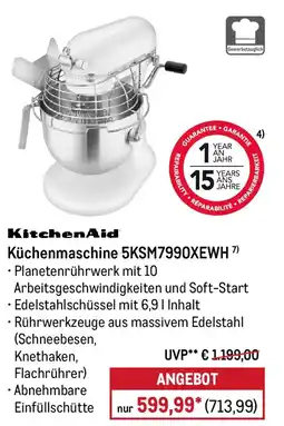 METRO KitchenAid Küchenmaschine 5KSM7990XEWH Angebot