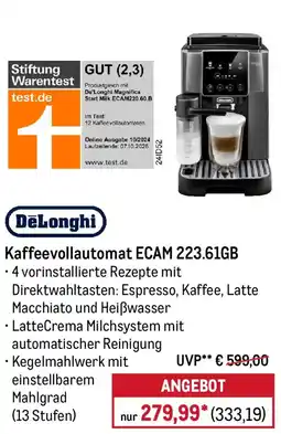 METRO DeLonghi Kaffeevollautomat ECAM 223.61GB Angebot