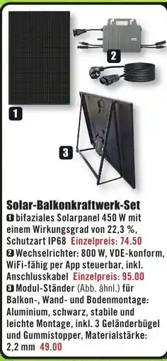 B1 Discount Baumarkt Solar-Balkonkraftwerk-Set Angebot