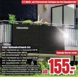B1 Discount Baumarkt Solar-Balkonkraftwerk-Set Angebot