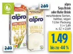 diska alpro Soya Drink oder Hafer Drink Angebot