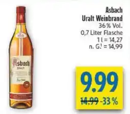 diska Asbach Uralt Weinbrand Angebot