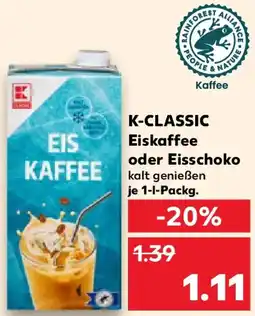 Kaufland K-CLASSIC Eiskaffee oder Eisschoko Angebot